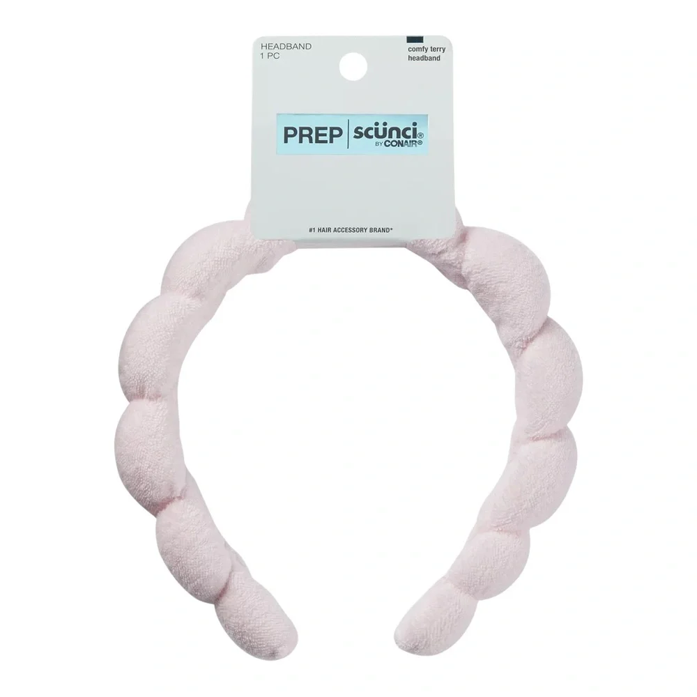 NWT Scünci Soft Pink Rounded Terry Headband + Ulta Unicorn Loofah Set